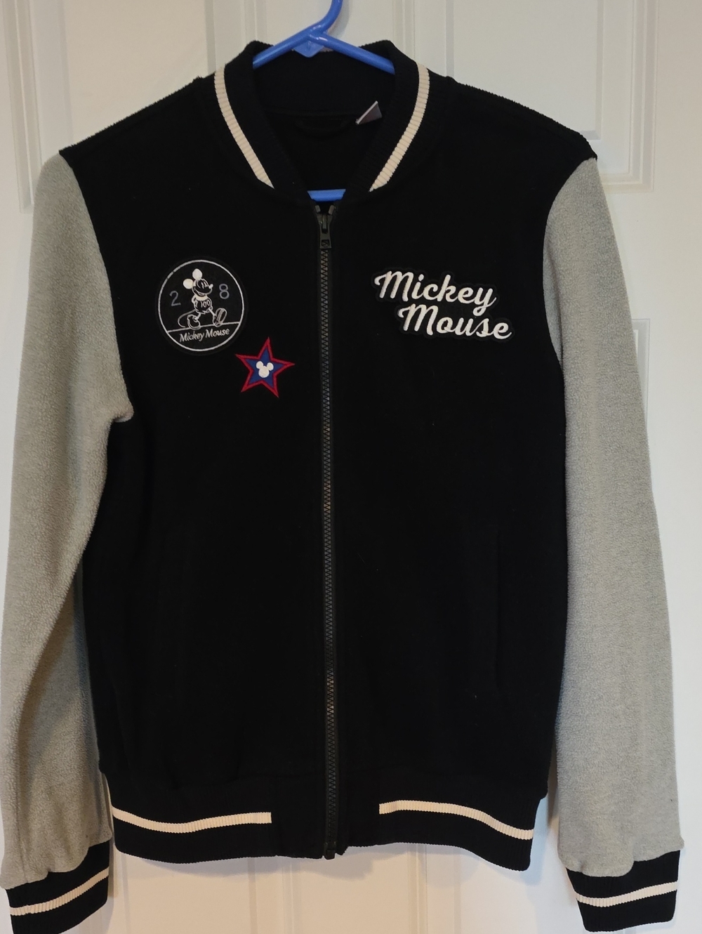 Uniqlo Black & Light Gray Mickey Mouse Varsity Hoodie
